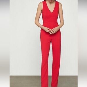 NWOT lipstick red Peplum BCBGMaxAzria Jumpsuit